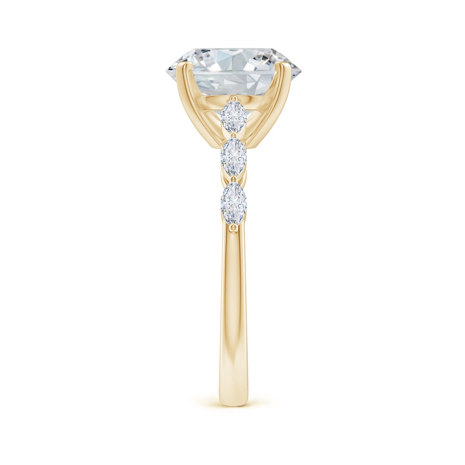 10x8mm FGVS Oval Lab-Grown Diamond Engagement Ring with Marquise Accents in Yellow Gold side 299