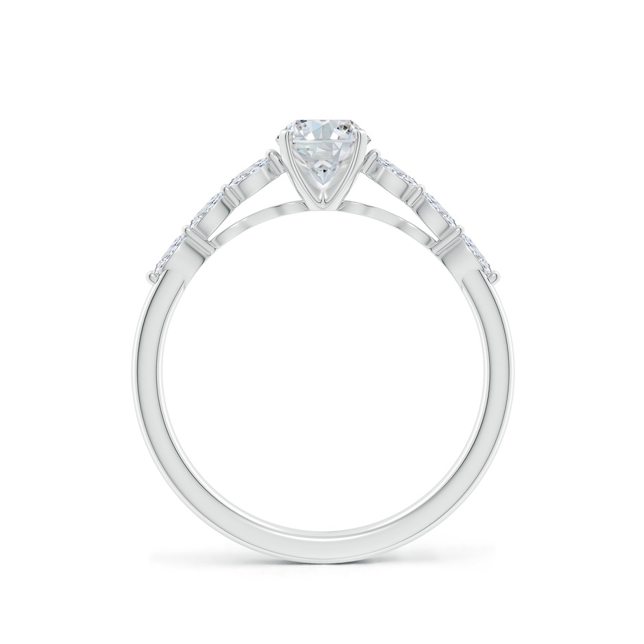 7x5mm FGVS Oval Lab-Grown Diamond Engagement Ring with Marquise Accents in P950 Platinum side 199