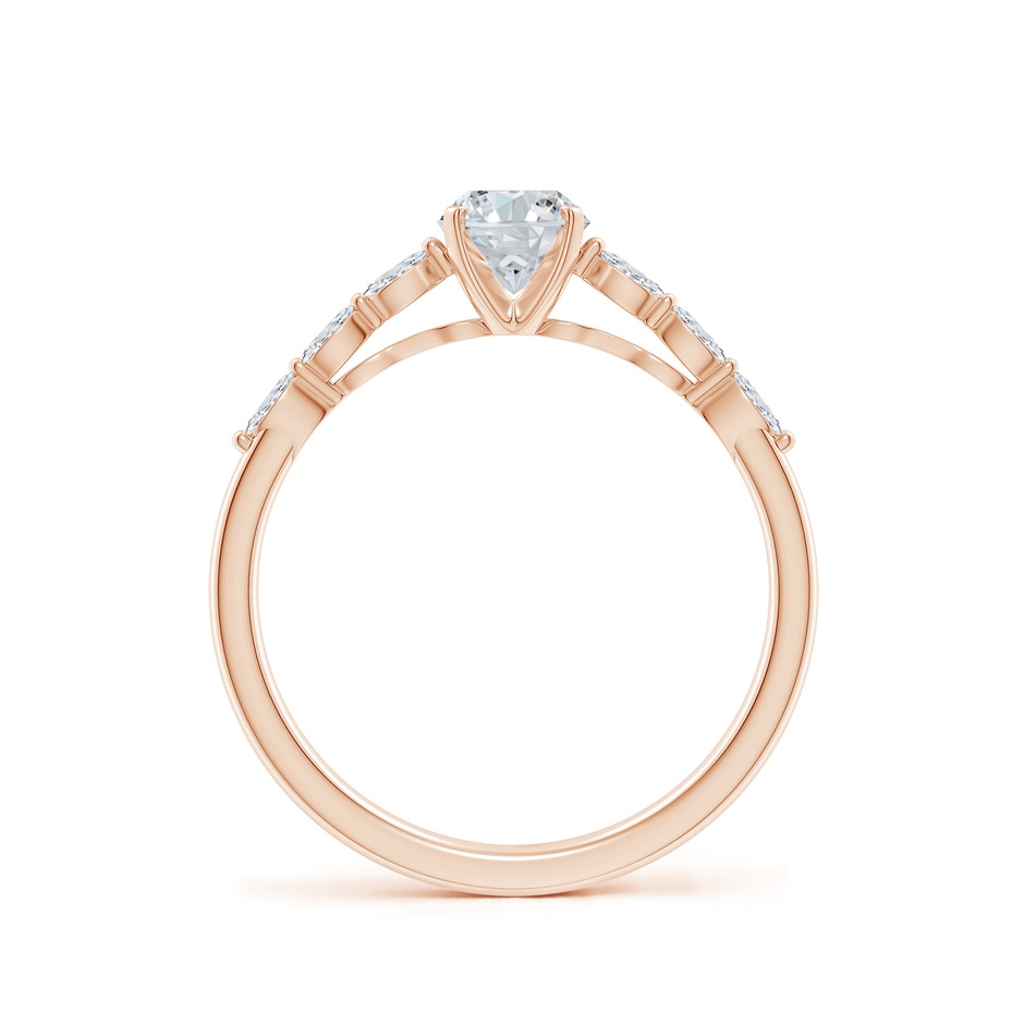 7x5mm FGVS Oval Lab-Grown Diamond Engagement Ring with Marquise Accents in Rose Gold side 199