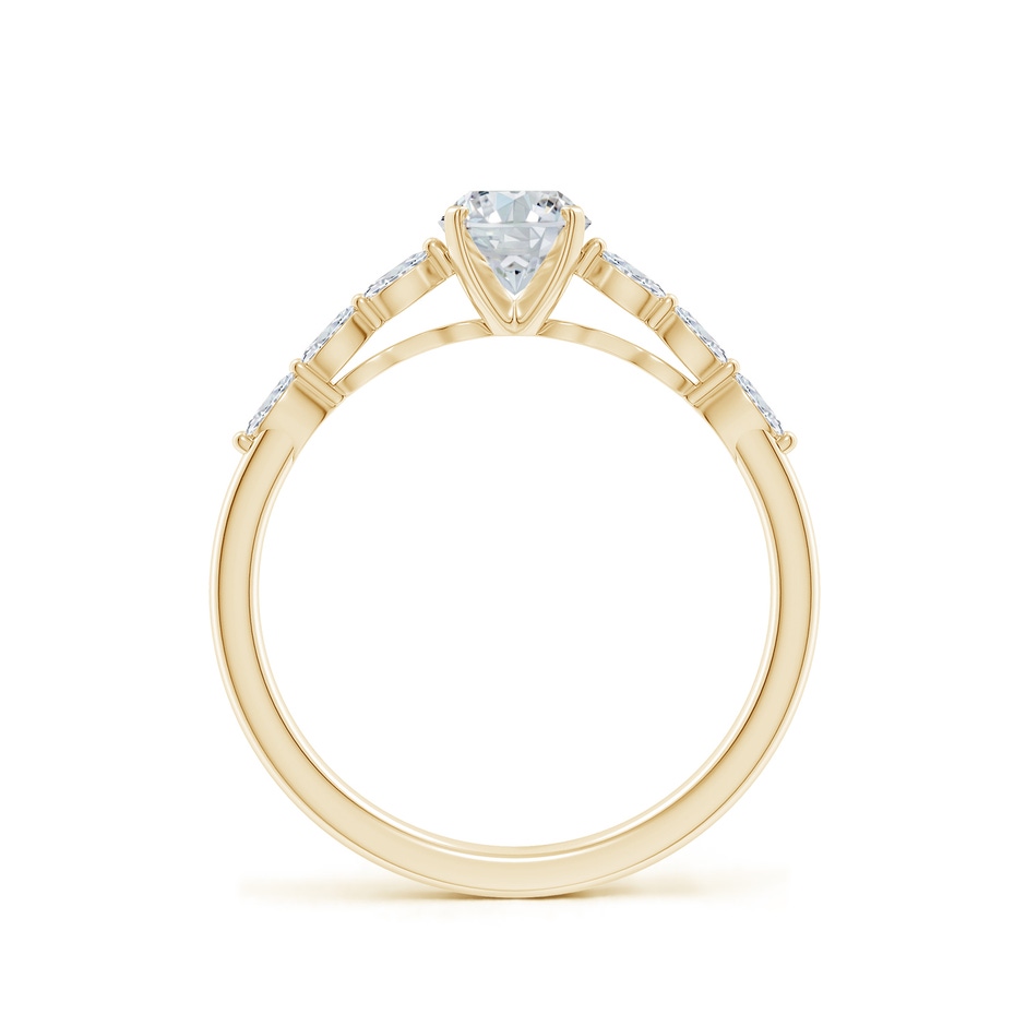 7x5mm FGVS Oval Lab-Grown Diamond Engagement Ring with Marquise Accents in Yellow Gold side 199