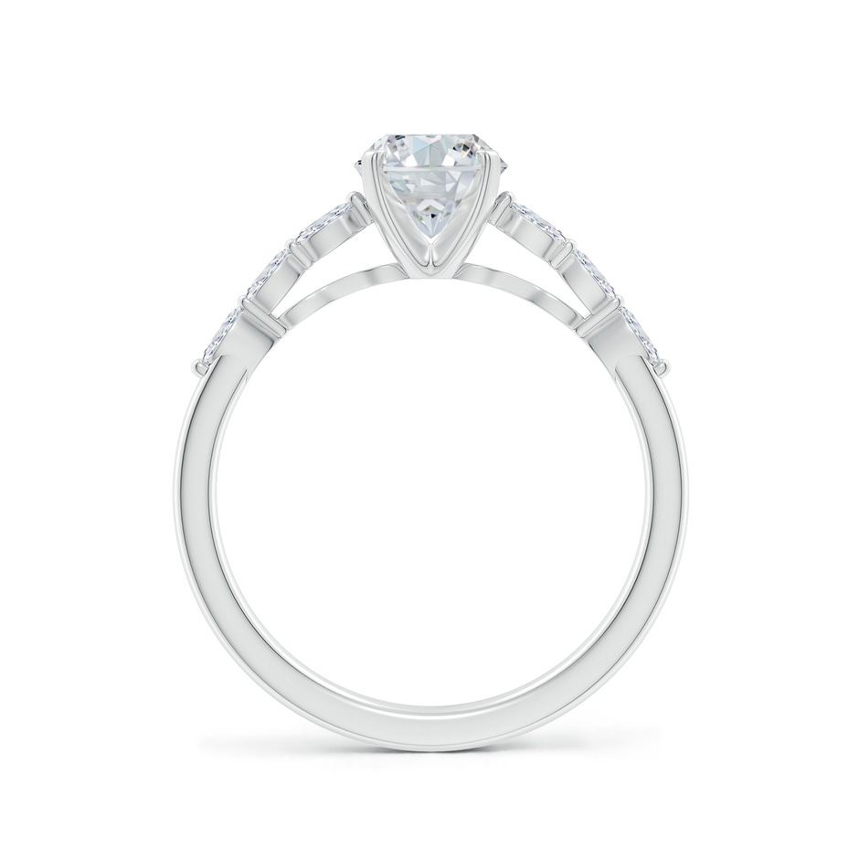 8x6mm FGVS Oval Lab-Grown Diamond Engagement Ring with Marquise Accents in P950 Platinum side 199