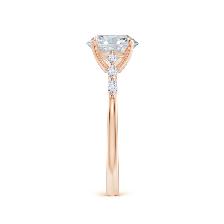 8x6mm FGVS Oval Lab-Grown Diamond Engagement Ring with Marquise Accents in Rose Gold side 299