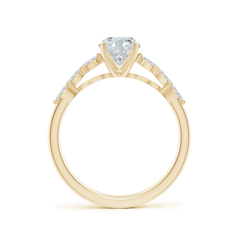 8x6mm FGVS Oval Lab-Grown Diamond Engagement Ring with Marquise Accents in Yellow Gold side 199