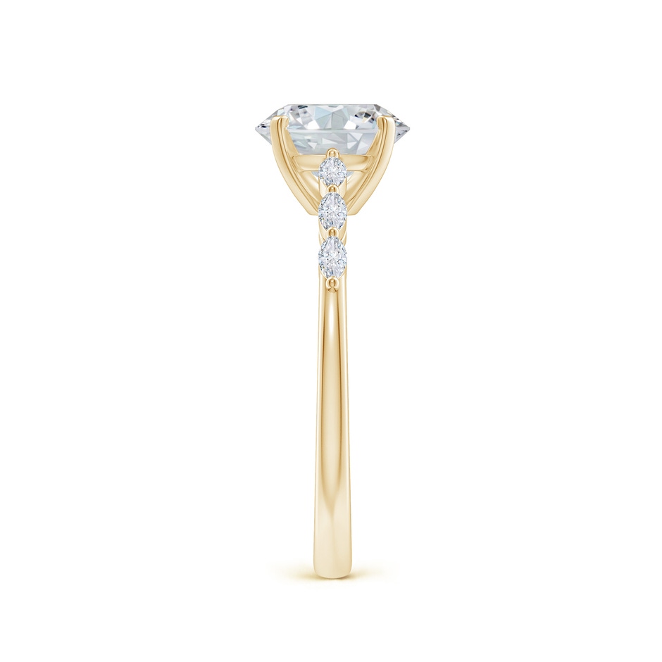 8x6mm FGVS Oval Lab-Grown Diamond Engagement Ring with Marquise Accents in Yellow Gold side 299