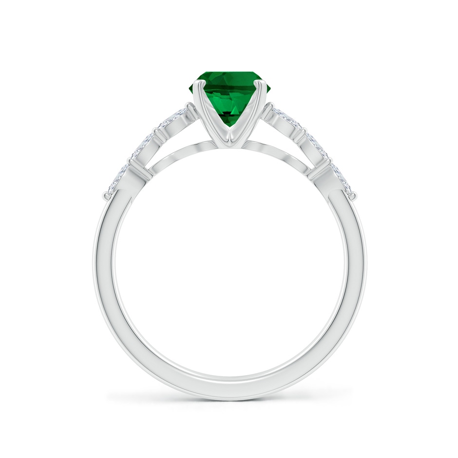 8x6mm Labgrown Oval Lab-Grown Emerald Engagement Ring with Marquise Diamonds in White Gold side 199