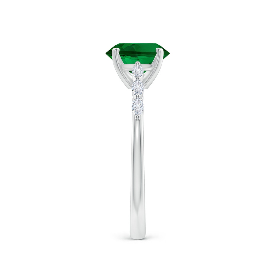 8x6mm Labgrown Oval Lab-Grown Emerald Engagement Ring with Marquise Diamonds in White Gold side 299