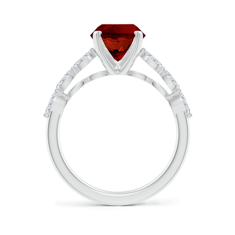 10x8mm Labgrown Oval Lab-Grown Ruby Engagement Ring with Marquise Diamonds in P950 Platinum side 199