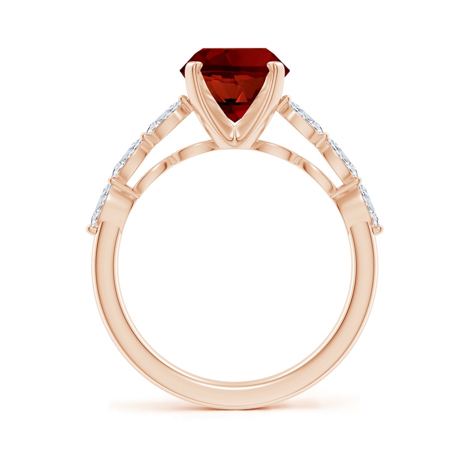 10x8mm Labgrown Oval Lab-Grown Ruby Engagement Ring with Marquise Diamonds in Rose Gold side 199