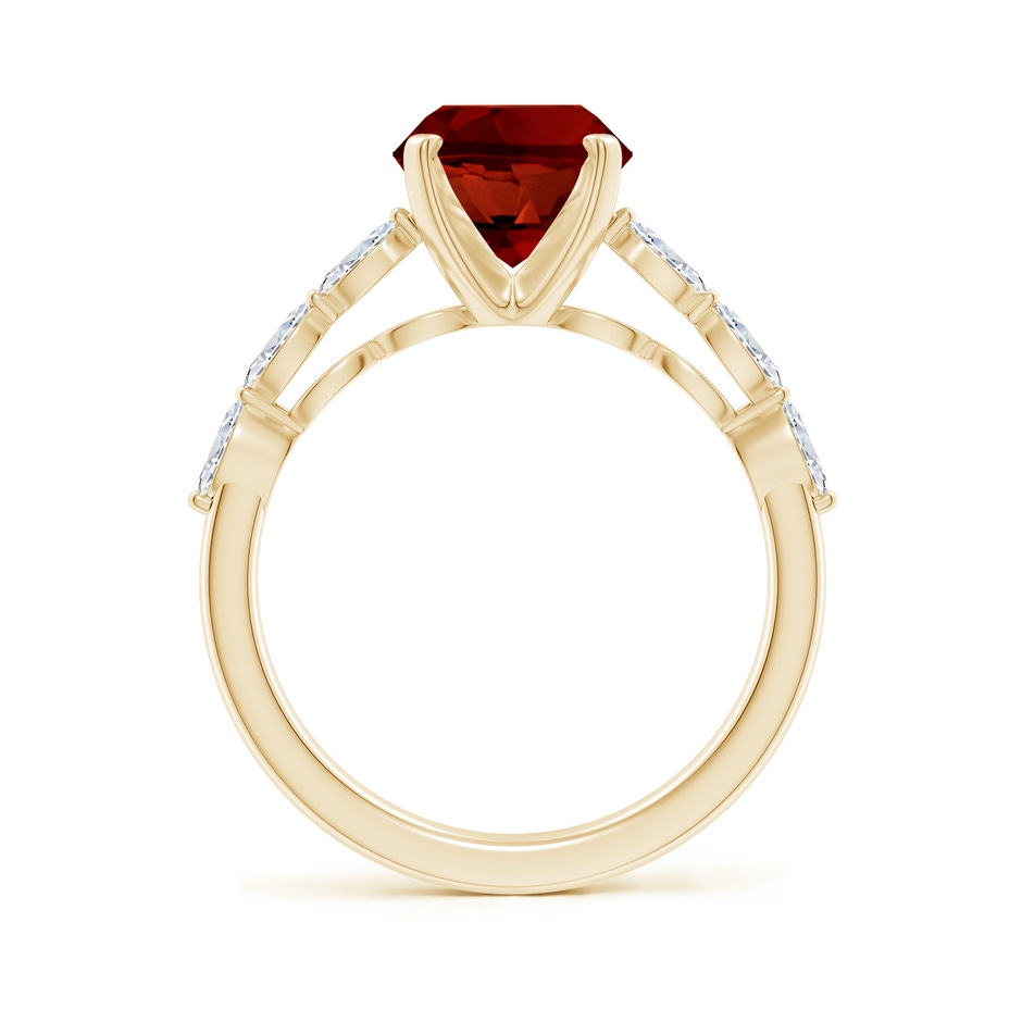 10x8mm Labgrown Oval Lab-Grown Ruby Engagement Ring with Marquise Diamonds in Yellow Gold side 199