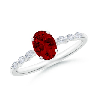 Oval Lab-Grown Lab Grown Ruby