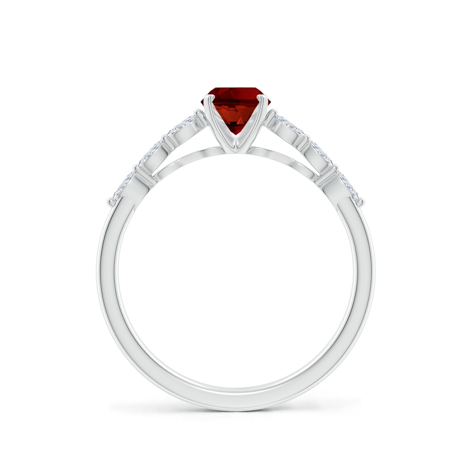7x5mm Labgrown Oval Lab-Grown Ruby Engagement Ring with Marquise Diamonds in P950 Platinum side 199