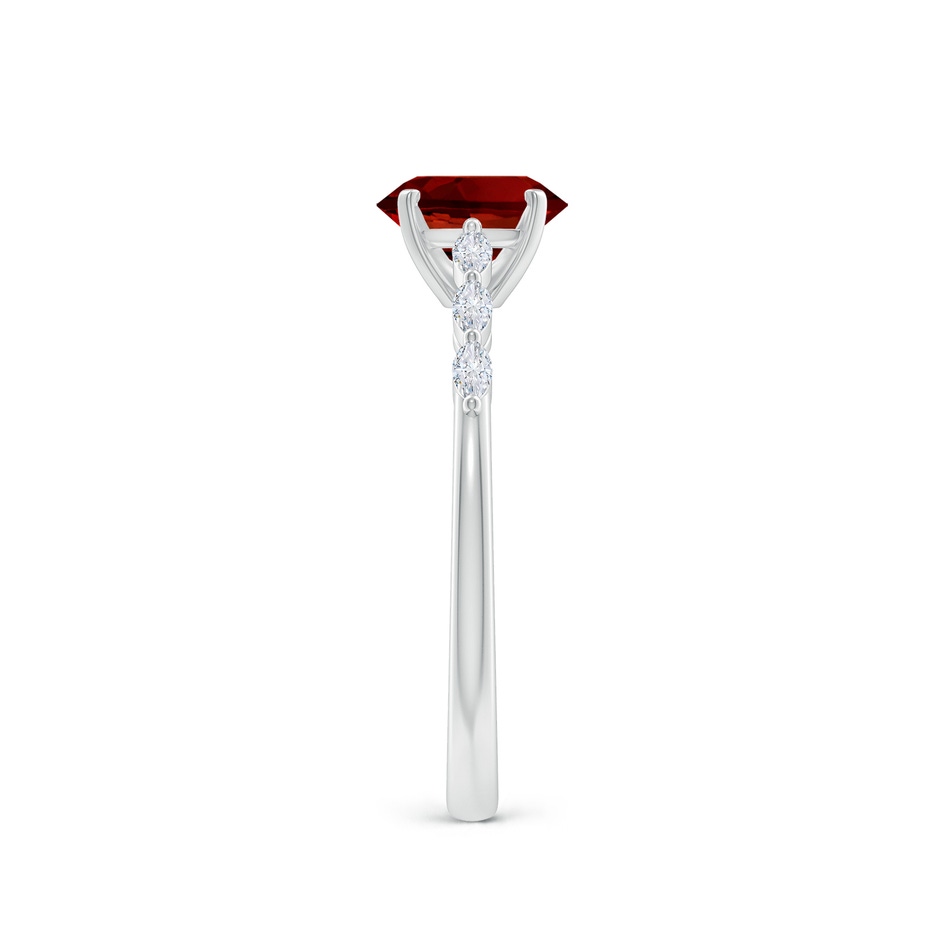 7x5mm Labgrown Oval Lab-Grown Ruby Engagement Ring with Marquise Diamonds in P950 Platinum side 299