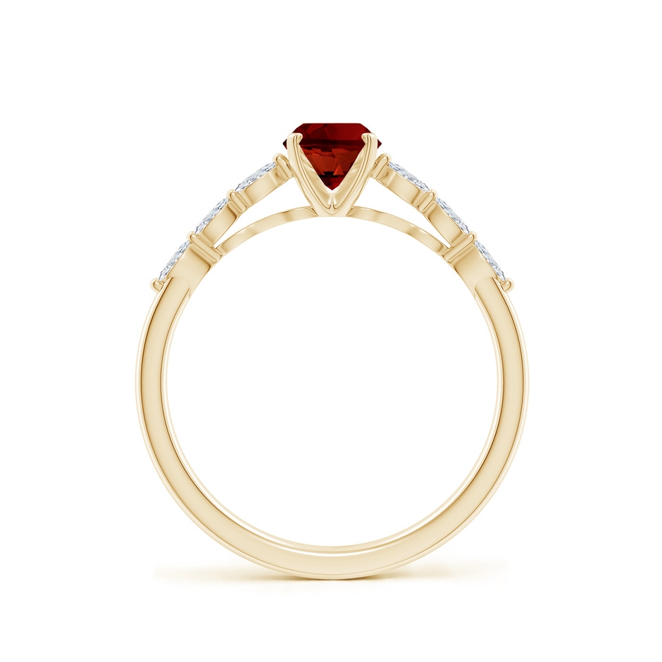 7x5mm Labgrown Oval Lab-Grown Ruby Engagement Ring with Marquise Diamonds in Yellow Gold side 199