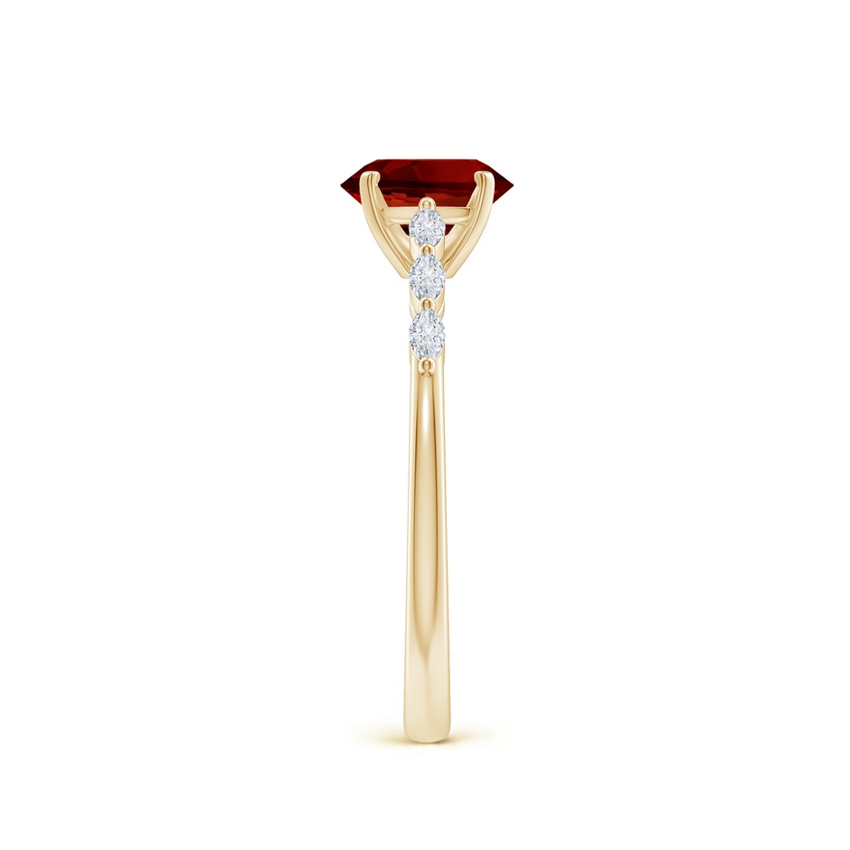 7x5mm Labgrown Oval Lab-Grown Ruby Engagement Ring with Marquise Diamonds in Yellow Gold side 299