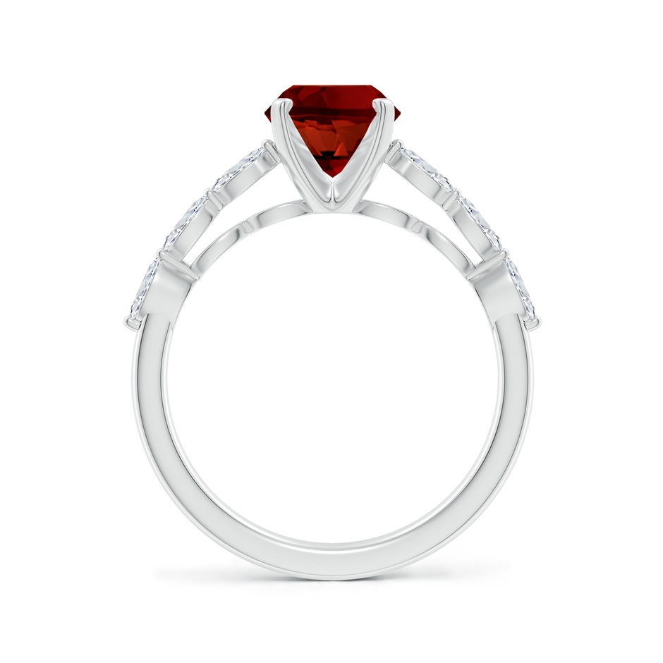 9x7mm Labgrown Oval Lab-Grown Ruby Engagement Ring with Marquise Diamonds in White Gold side 199