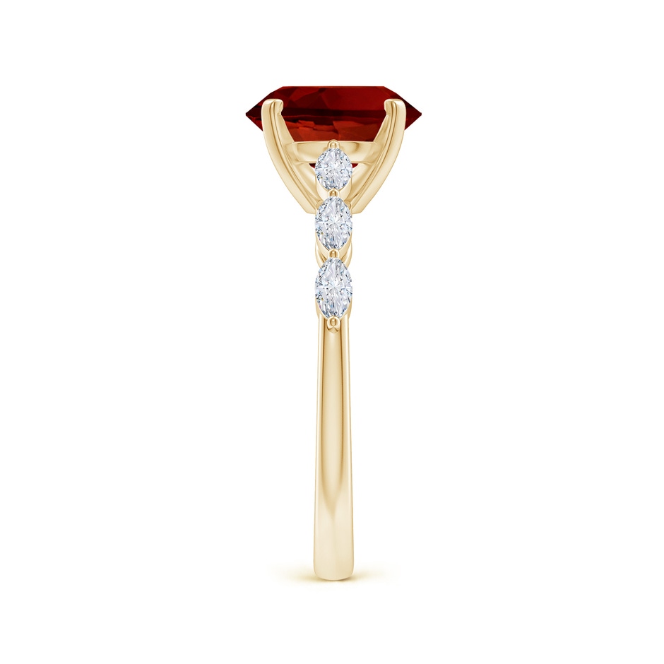 9x7mm Labgrown Oval Lab-Grown Ruby Engagement Ring with Marquise Diamonds in Yellow Gold side 299