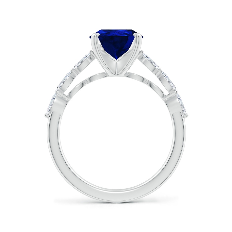 10x8mm Labgrown Pear Lab-Grown Blue Sapphire Engagement Ring with Marquise Diamonds in P950 Platinum side 199