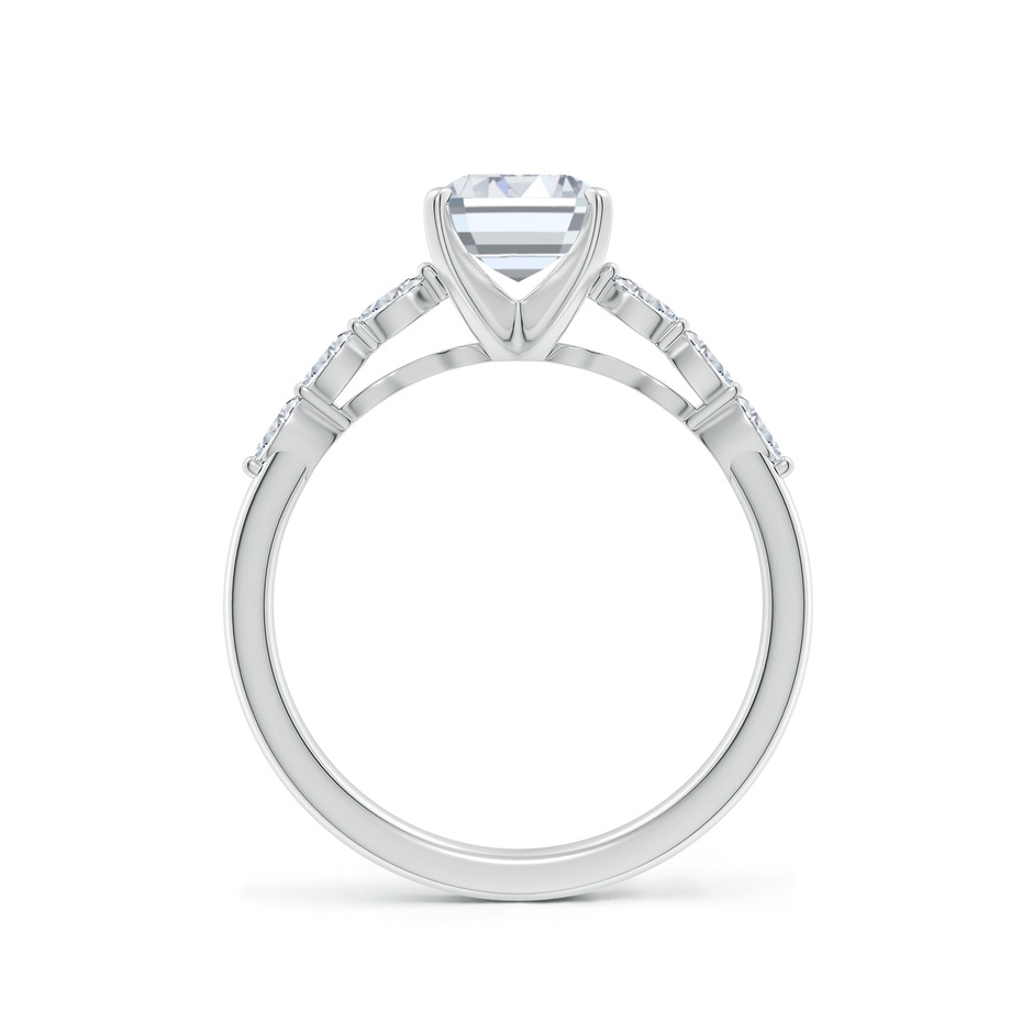 8x6mm FGVS Emerald-Cut Lab-Grown Diamond Engagement Ring with Marquise Accents in White Gold side 199