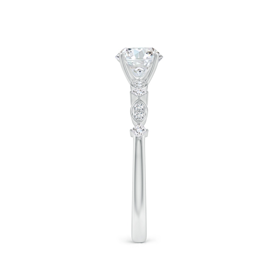 5.9mm FGVS Round Lab-Grown Diamond Engagement Ring with Marquise Motifs in P950 Platinum side 299