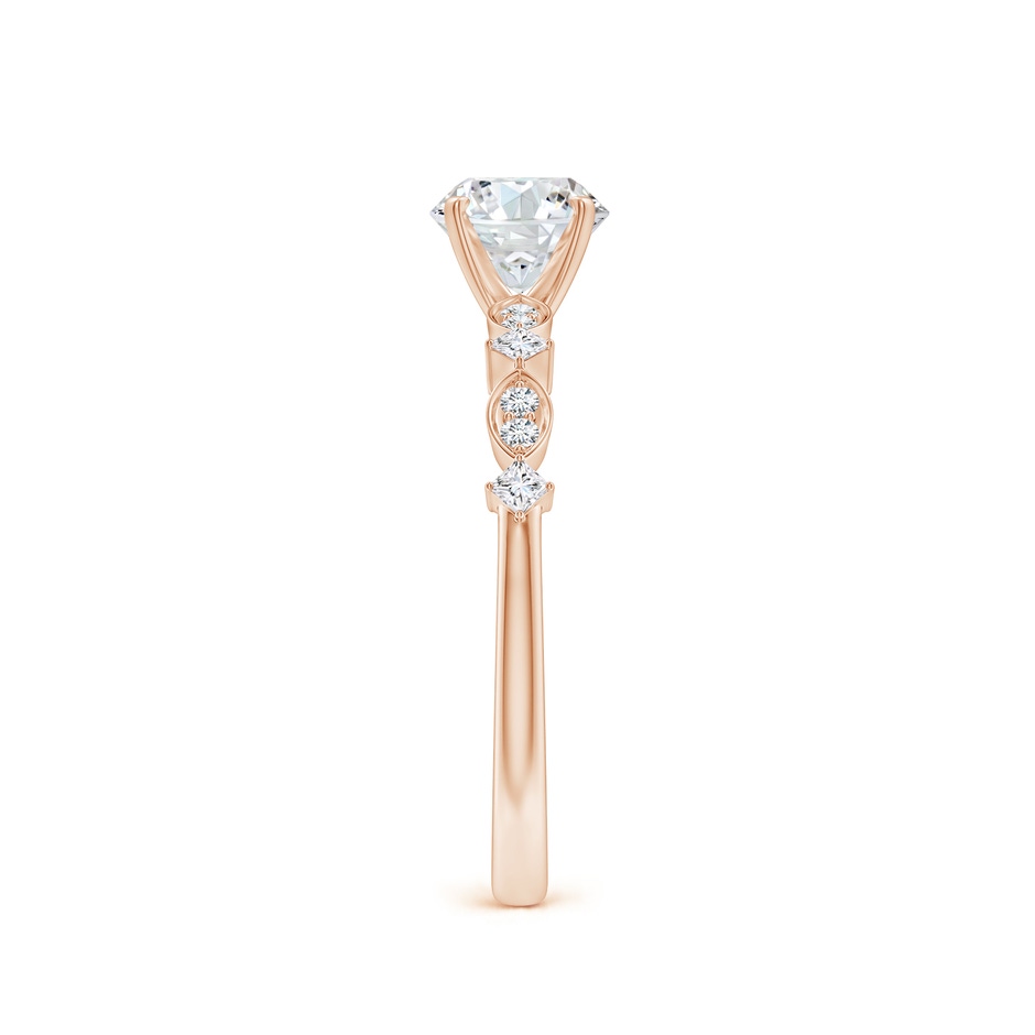 5.9mm FGVS Round Lab-Grown Diamond Engagement Ring with Marquise Motifs in Rose Gold side 299