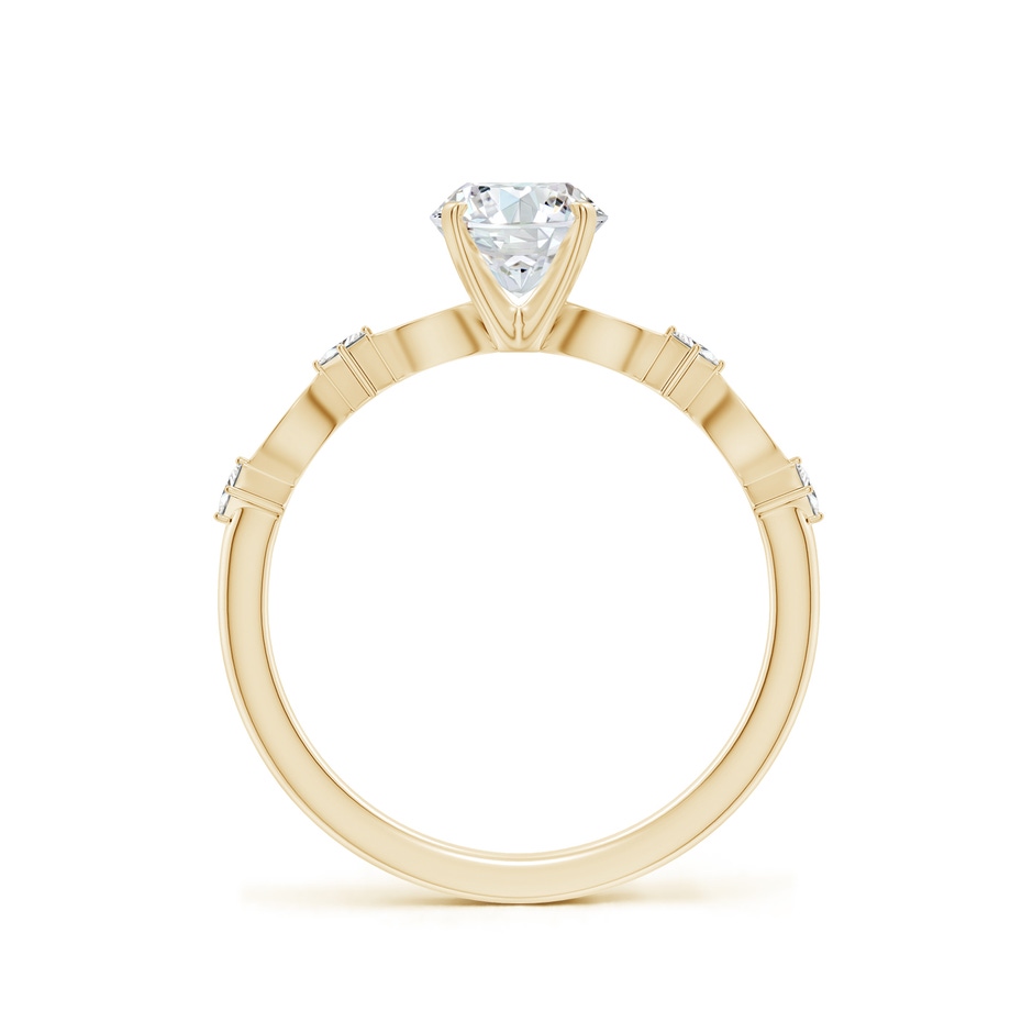 5.9mm FGVS Round Lab-Grown Diamond Engagement Ring with Marquise Motifs in Yellow Gold side 199