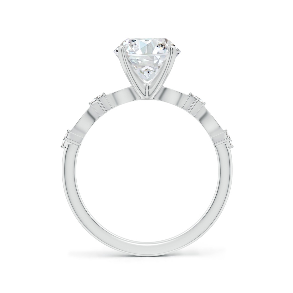 8mm FGVS Round Lab-Grown Diamond Engagement Ring with Marquise Motifs in P950 Platinum side 199