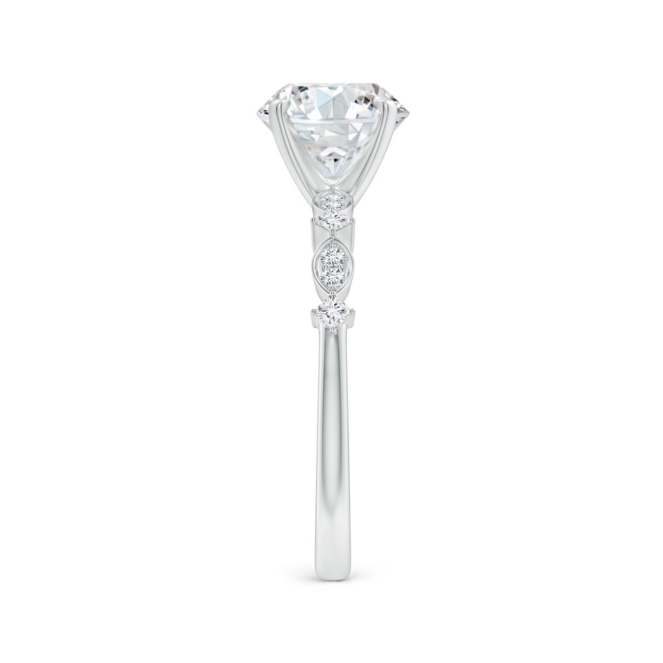 8mm FGVS Round Lab-Grown Diamond Engagement Ring with Marquise Motifs in White Gold side 299