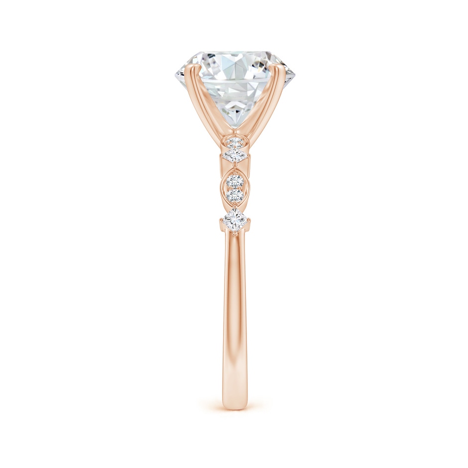 9.2mm FGVS Round Lab-Grown Diamond Engagement Ring with Marquise Motifs in Rose Gold side 299