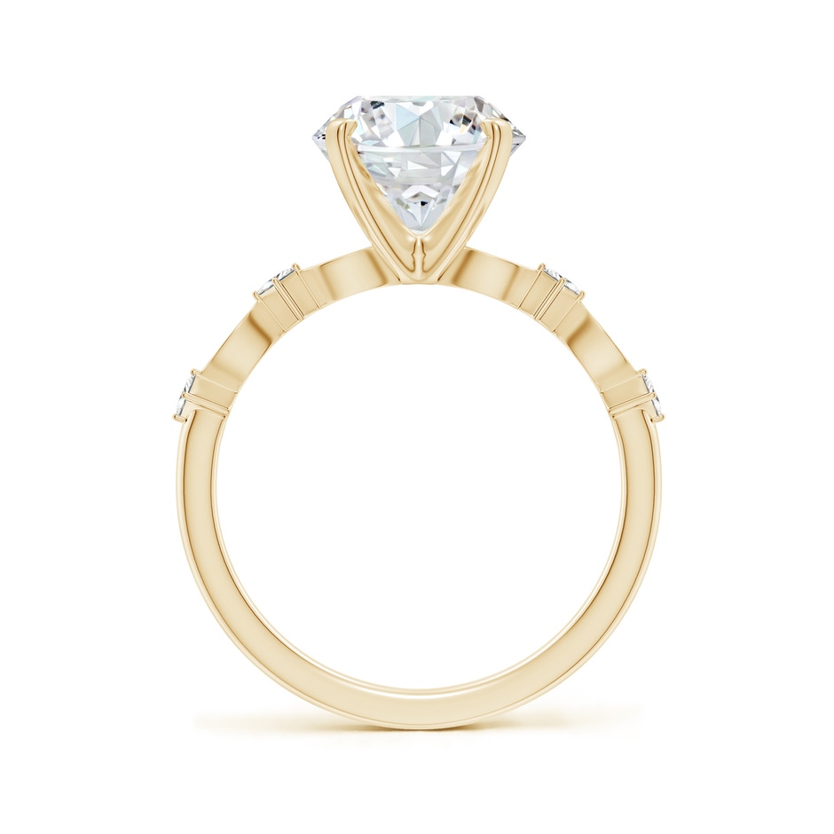 9.2mm FGVS Round Lab-Grown Diamond Engagement Ring with Marquise Motifs in Yellow Gold side 199