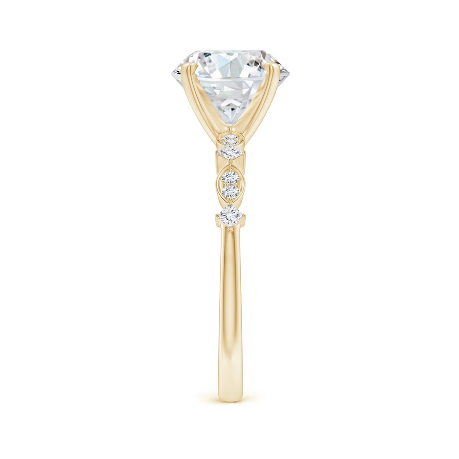9.2mm FGVS Round Lab-Grown Diamond Engagement Ring with Marquise Motifs in Yellow Gold side 299