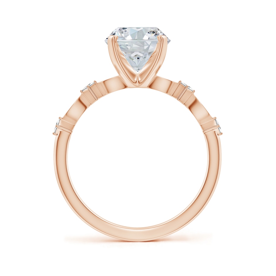 10x8mm FGVS Oval Lab-Grown Diamond Engagement Ring with Marquise Motifs in Rose Gold side 199