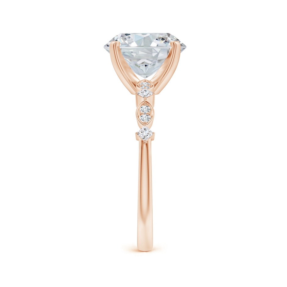 10x8mm FGVS Oval Lab-Grown Diamond Engagement Ring with Marquise Motifs in Rose Gold side 299