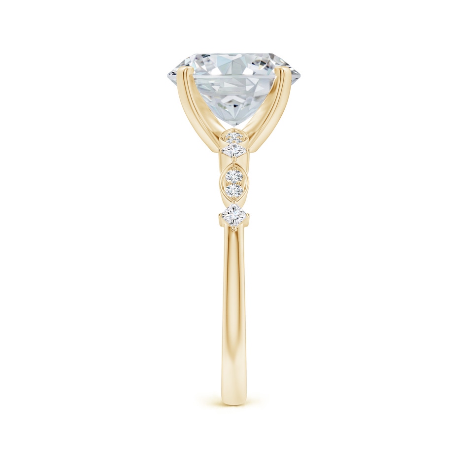 10x8mm FGVS Oval Lab-Grown Diamond Engagement Ring with Marquise Motifs in Yellow Gold side 299
