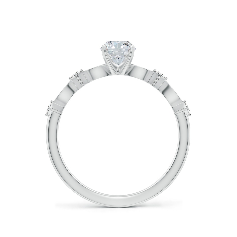 7x5mm FGVS Oval Lab-Grown Diamond Engagement Ring with Marquise Motifs in P950 Platinum side 199