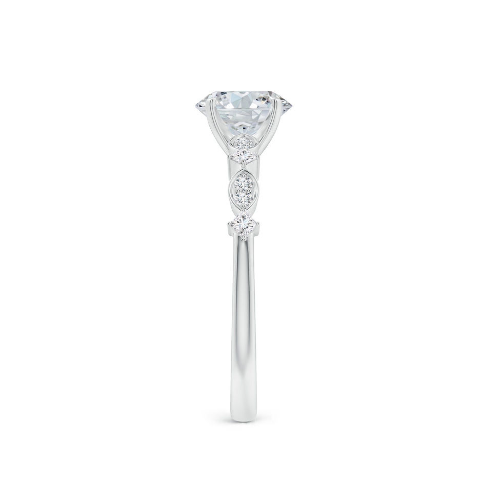 7x5mm FGVS Oval Lab-Grown Diamond Engagement Ring with Marquise Motifs in P950 Platinum side 299