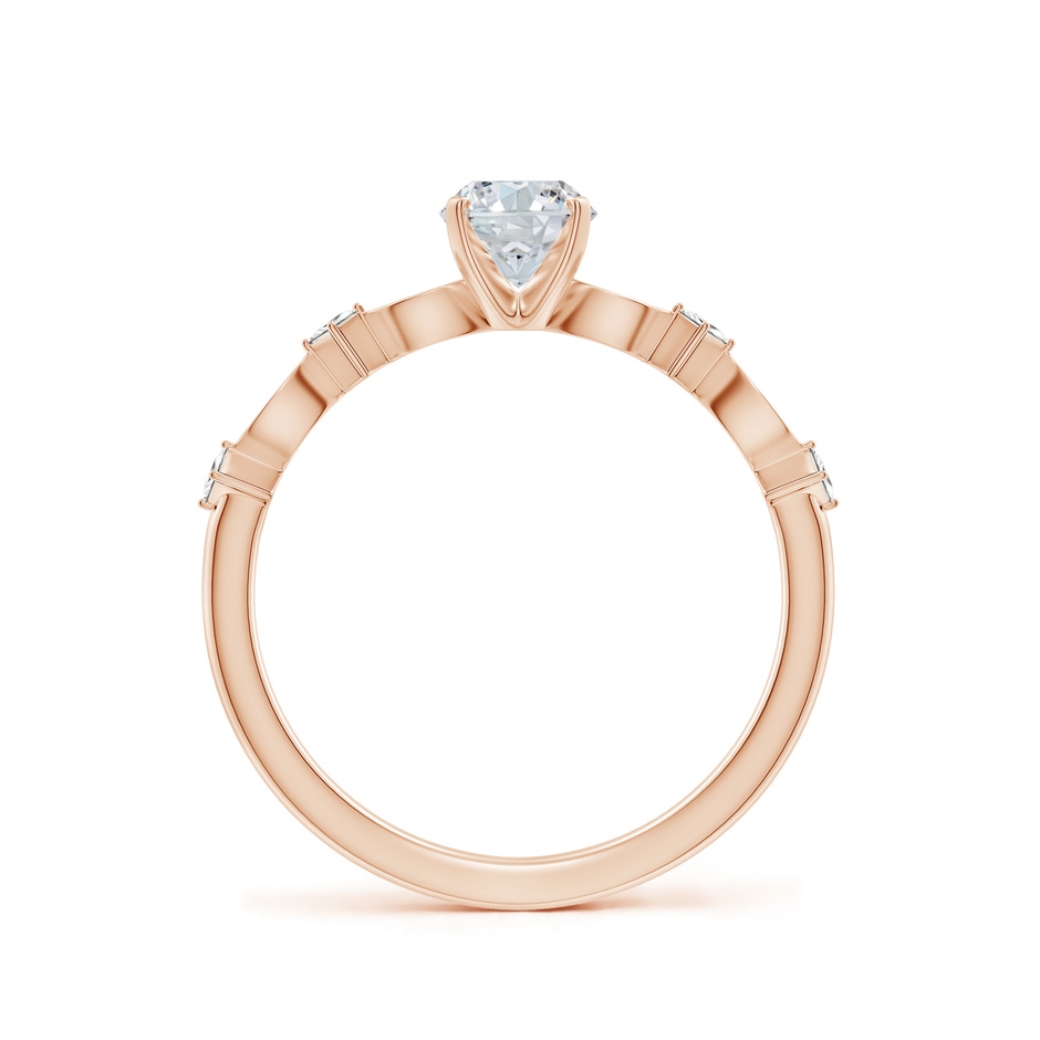 7x5mm FGVS Oval Lab-Grown Diamond Engagement Ring with Marquise Motifs in Rose Gold side 199