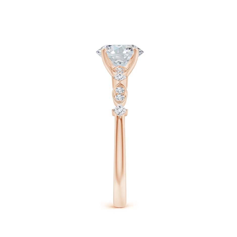 7x5mm FGVS Oval Lab-Grown Diamond Engagement Ring with Marquise Motifs in Rose Gold side 299