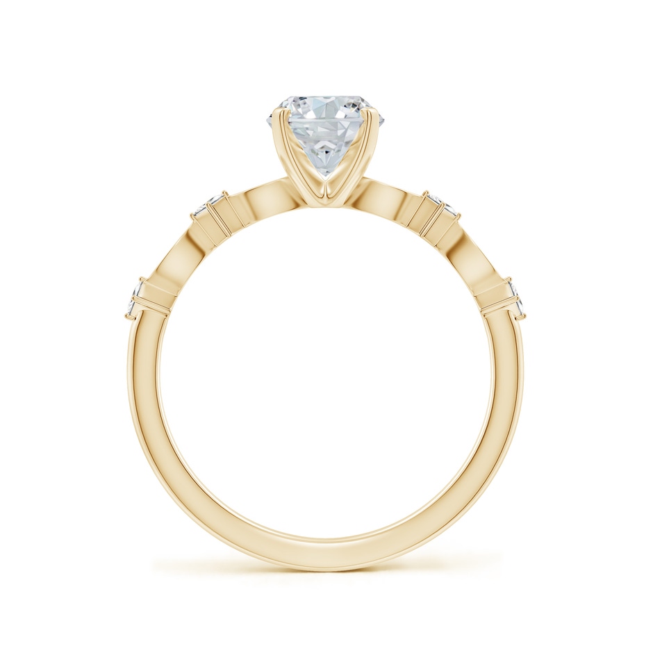 8x6mm FGVS Oval Lab-Grown Diamond Engagement Ring with Marquise Motifs in Yellow Gold side 199