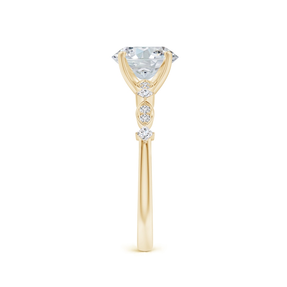 8x6mm FGVS Oval Lab-Grown Diamond Engagement Ring with Marquise Motifs in Yellow Gold side 299