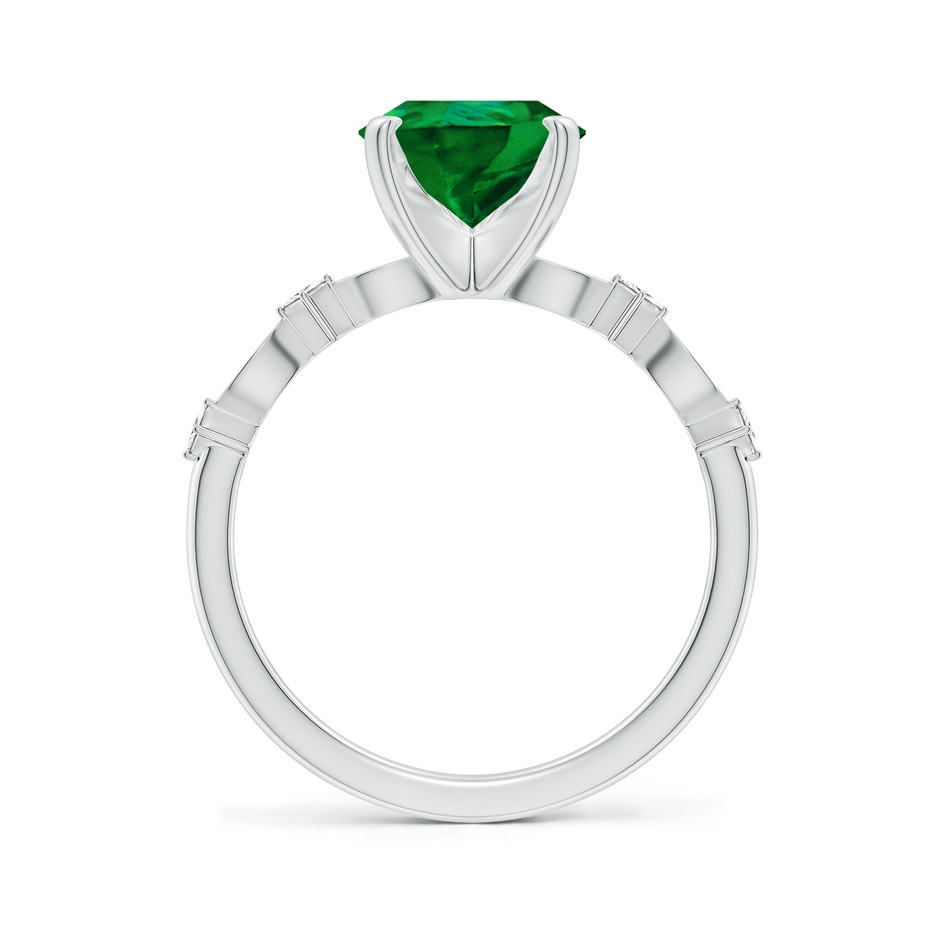 10x8mm Labgrown Pear Lab-Grown Emerald Engagement Ring with Marquise Motifs in P950 Platinum side 199