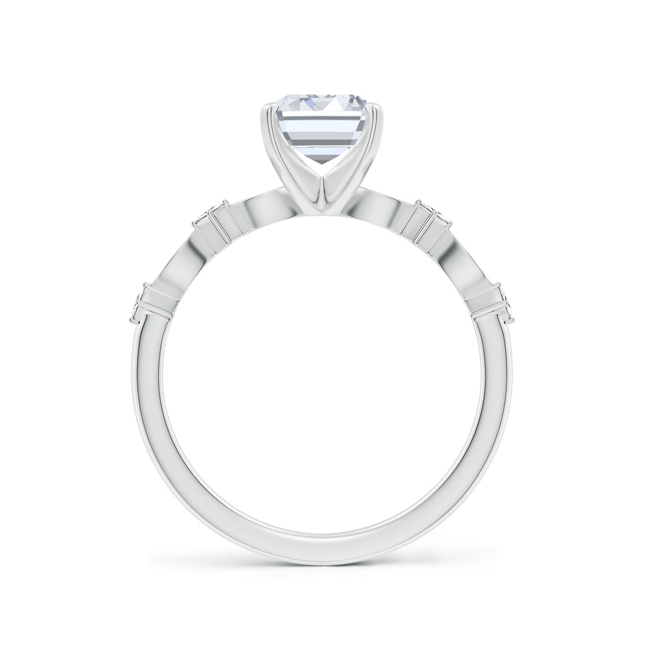 8x6mm FGVS Emerald-Cut Lab-Grown Diamond Engagement Ring with Marquise Motifs in White Gold side 199