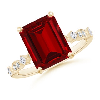 Emerald Cut Lab-Grown Lab Grown Ruby