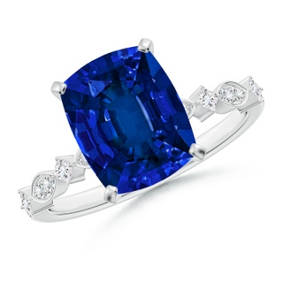 Cushion Rectangular Lab-Grown Lab Grown Blue Sapphire