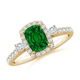 Cushion Rectangular Lab-Grown Lab Grown Emerald