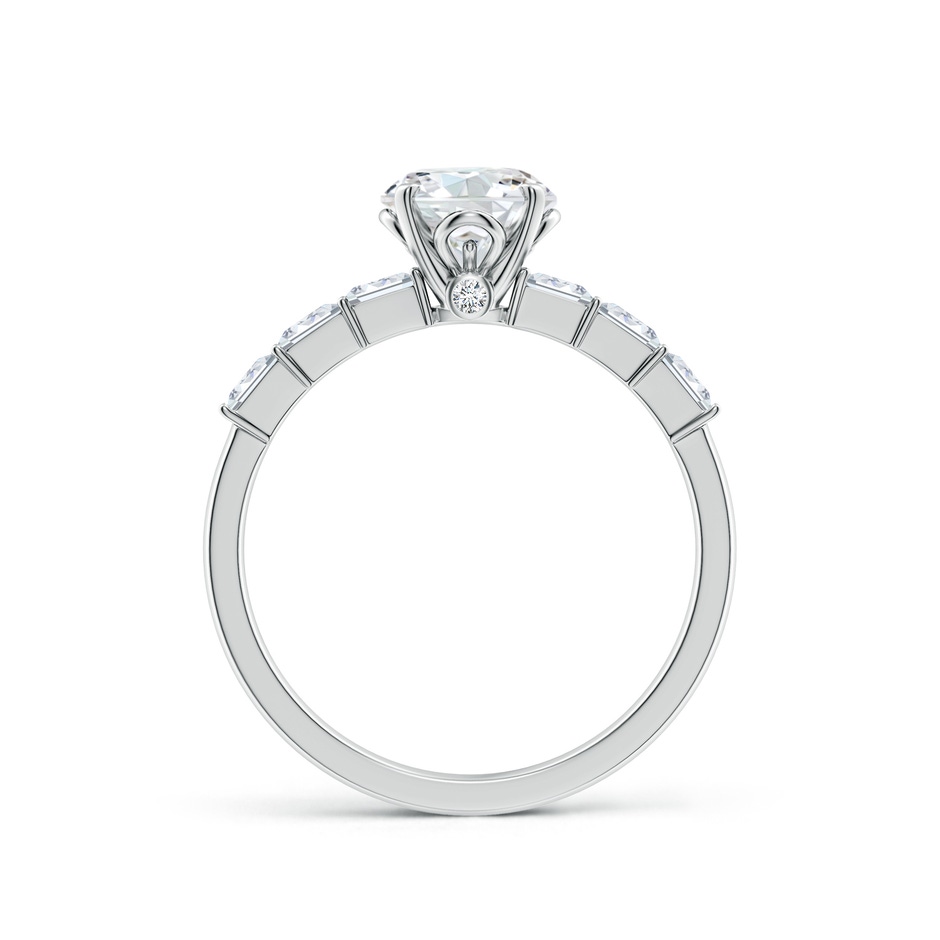 6.4mm FGVS Round Lab-Grown Diamond Engagement Ring with Accents in White Gold side 199