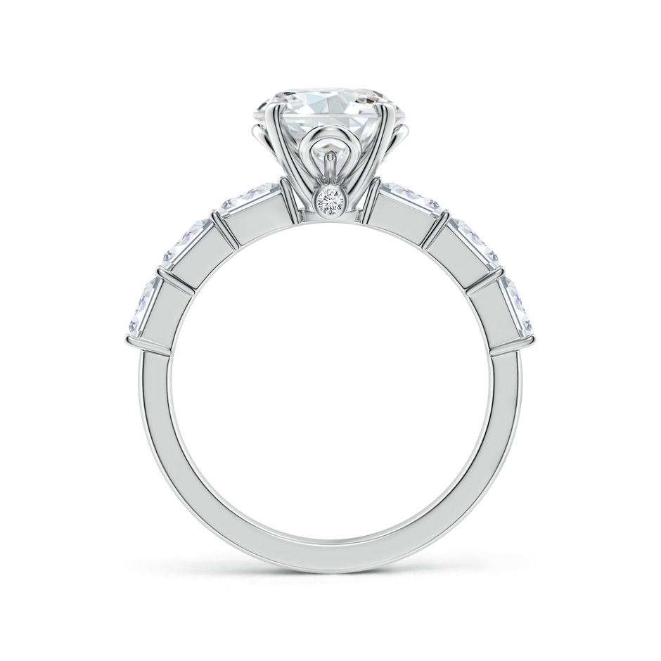 8mm FGVS Round Lab-Grown Diamond Engagement Ring with Accents in White Gold side 199