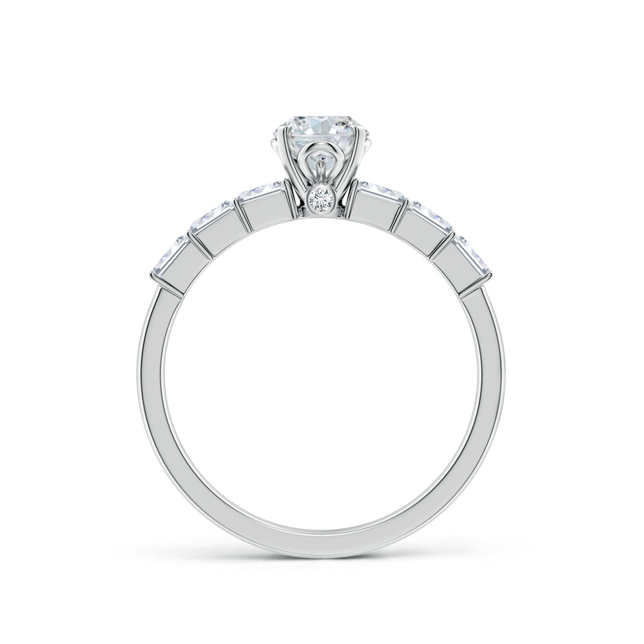 7x5mm FGVS Prong-Set Oval Lab-Grown Diamond Engagement Ring with Emerald-Cut Accents in P950 Platinum side 199