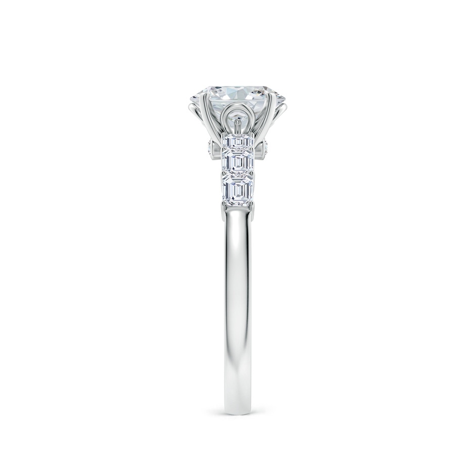7x5mm FGVS Prong-Set Oval Lab-Grown Diamond Engagement Ring with Emerald-Cut Accents in P950 Platinum side 299