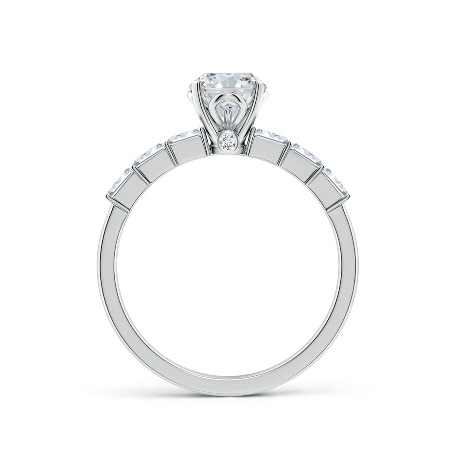8x6mm FGVS Prong-Set Oval Lab-Grown Diamond Engagement Ring with Emerald-Cut Accents in White Gold side 199