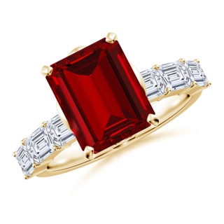 Emerald Cut Lab-Grown Lab Grown Ruby